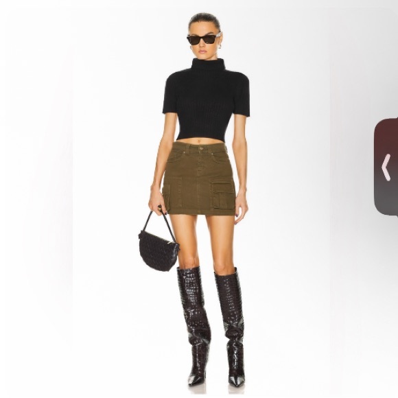 STAUD black lilou Ribbed Knit Top - Picture 1 of 3